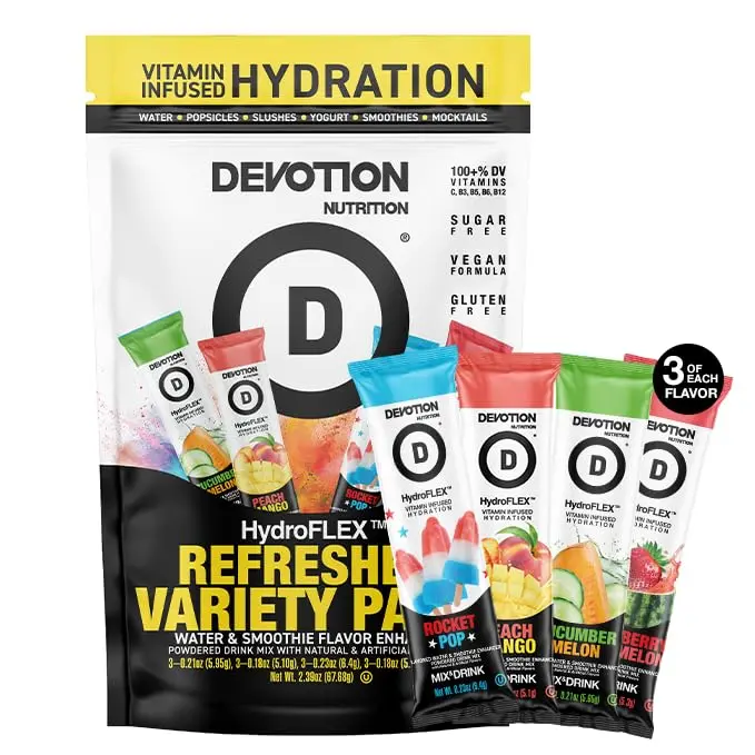 Devotion Nutrition HydroFLEX Vitamin Infused Hydration | Refresher Variety 12-PK Devotion Nutrition HydroFLEX Vitamin Infused Hydration | Refresher Variety 12-PK