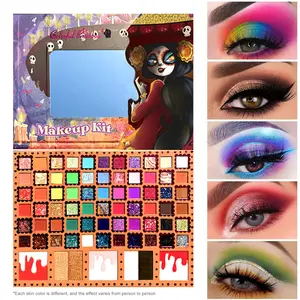 Dia de los Muertos Inspired Mega Eyeshadow Makeup Kit Vibrant Multi-Color Palette with Glitter Matte &Shimmer Finishes Perfect for Festival Ready Bold & Artistic Makeup Looks on TikTok All-In-One Set for Creative Beauty eye shadow