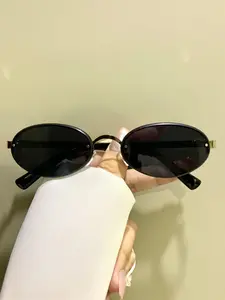 Oval Glasses, Fashionable Retro Trendy Decorative Eyewear for Men and Women, Metal Hinges