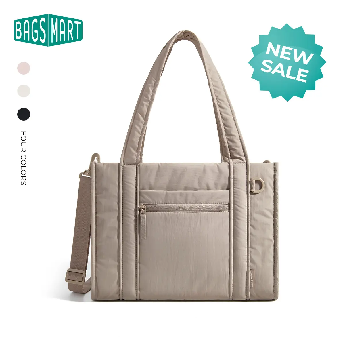 【NEW IN】BAGSMART Boxy Tote Bag for Women, Small/Medium Crossbody Bag with Zipper/Detachable Shoulder Strap, Women's Tote Handbags, Daily Causal Work Bag Work Tote for Travel Work College School sohochic tiktokshopstockup