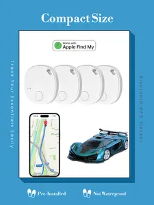 TSBIFV Wireless Bluetooth Item Tracker 4-Pack (White, iOS Only – Not for Android) – Works with Apple Find My, Custom Points of Interest, Replaceable CR2032 Battery, Key Finder Tag for Keys, Wallet, Luggage Smart Tracking Gps Tracking Detector