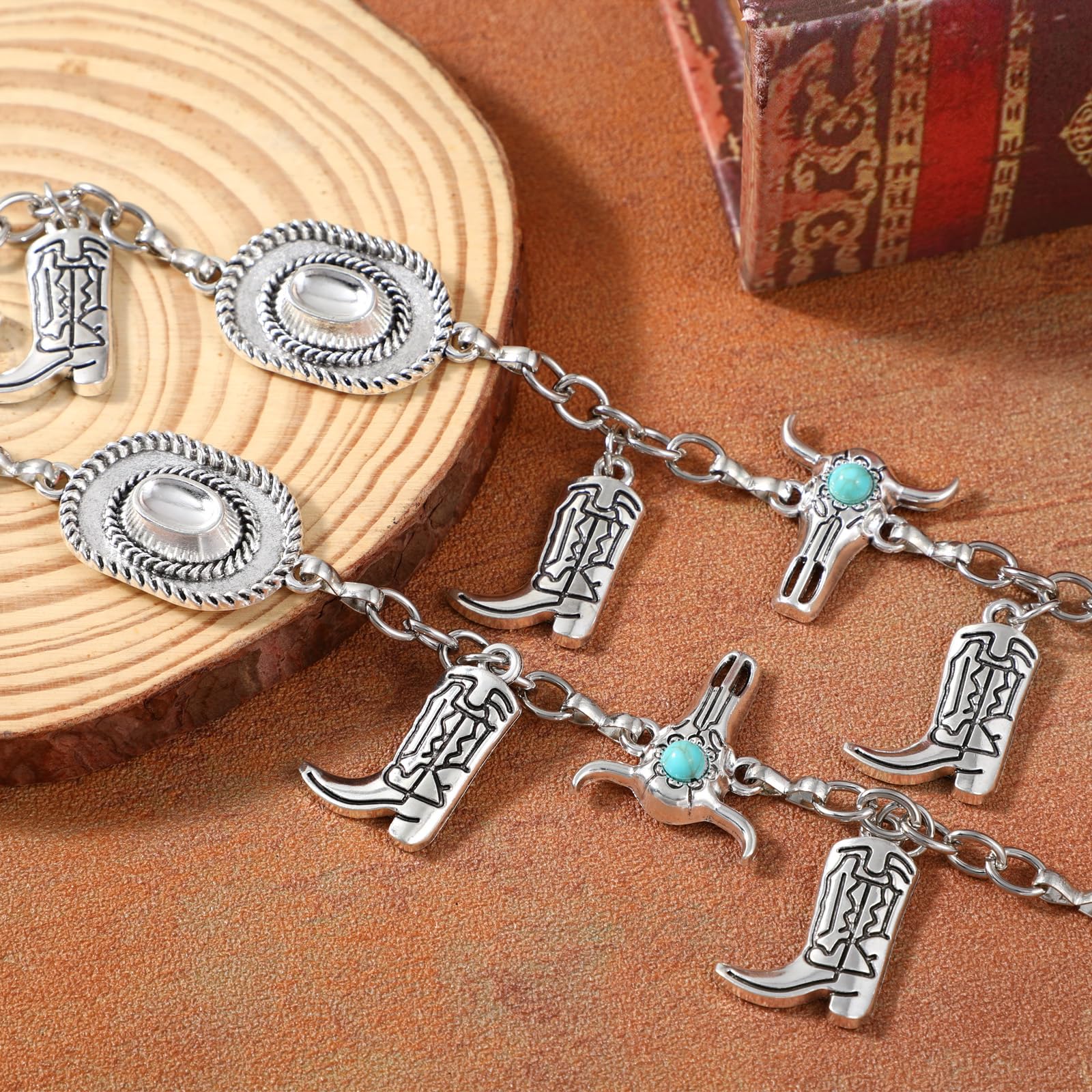 XZQTIVE Western Concho Belt for Women Silvery Golden Chain Belt Cowgirl Belt for Dresses Jeans Country Concert Outfit, Music Party SpringStatements