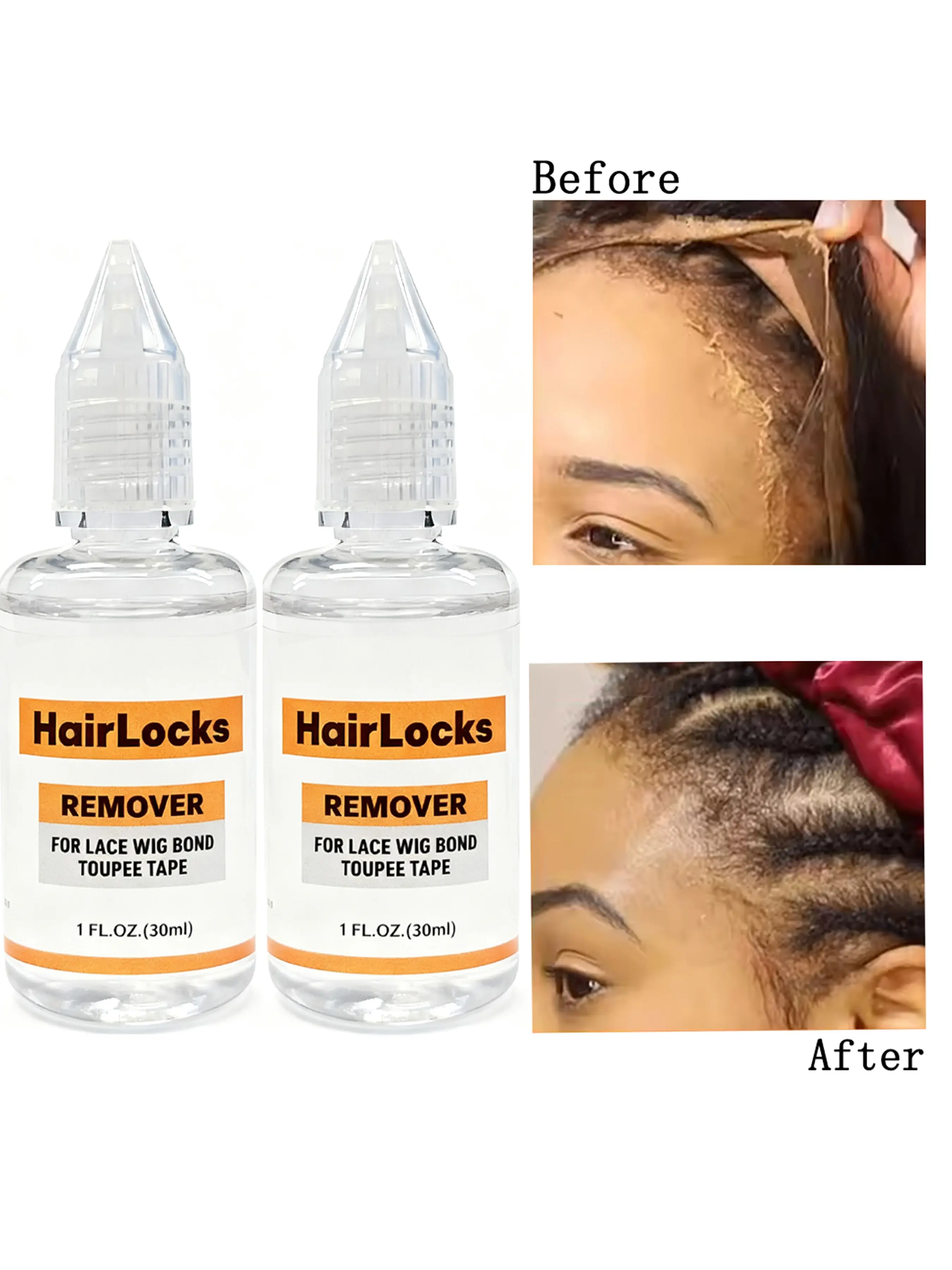 2 Bottles 60ML Wig Glue Remover for Toupee Tape Lace Wig Bond, Hair Extension Adhesive Dissolver, Bio Scalp Lace Wig Stripper, Easy Removal Gel Solution