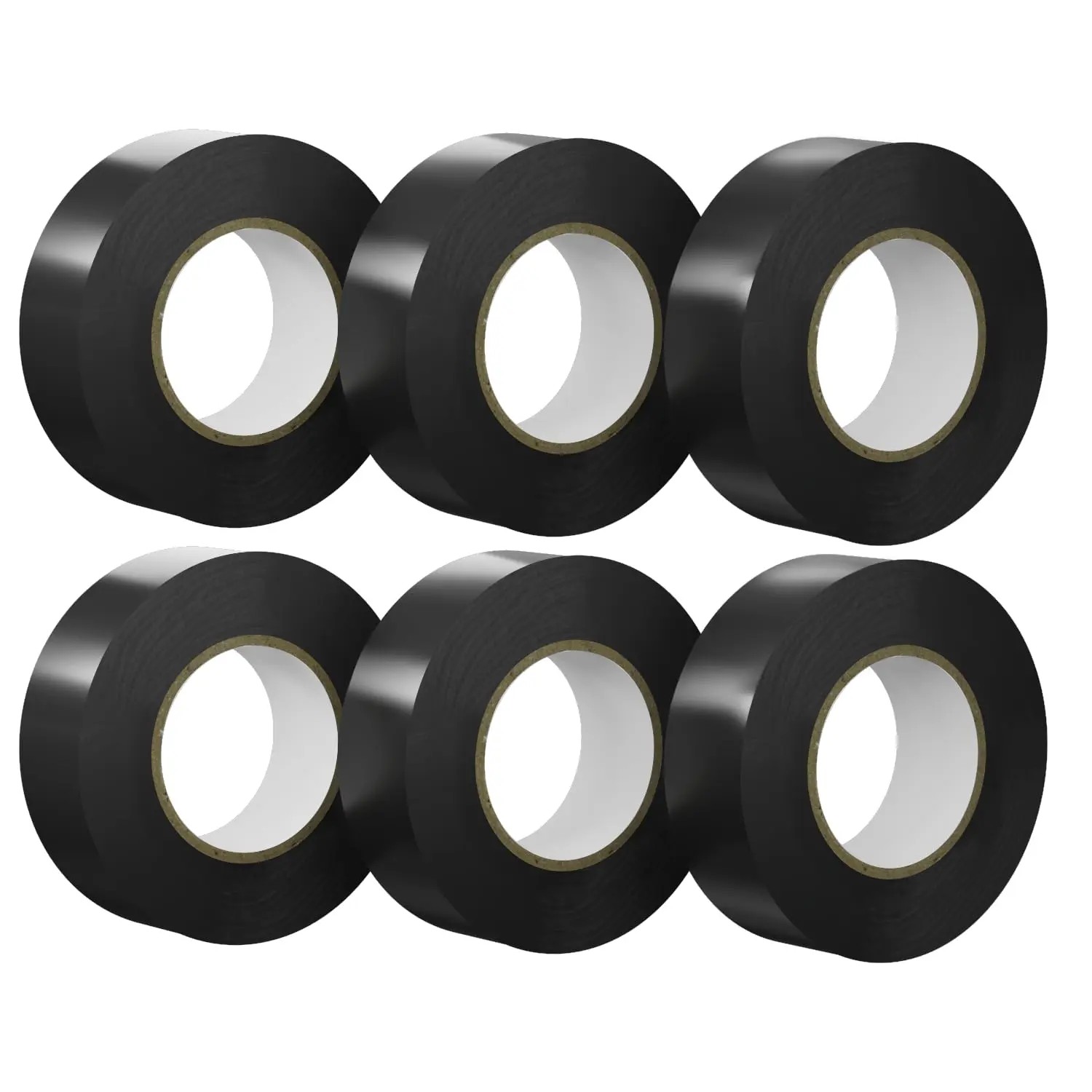 6 Pack Black Electrical Tape Waterproof, 0.75 in x 66 FT High Temp Electric Tape Under 600V for All Weather - UV Protection - Flame Retardant