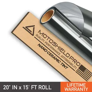 MotoShield Pro Nano Ceramic Window Tint - 20" in x 15' ft Roll + Lifetime Warranty