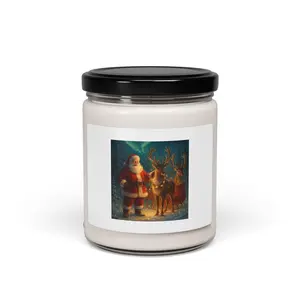 Vintage Santa with Reindeer Candle | Scented Soy 9oz
