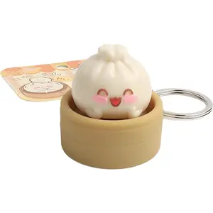 Dumpling Keyboard Fidget Toy–Crisp Sound, Dumplings Squishy, Dumpling Stress Relief Cute Fidget Clicker Keychain, Cute Anxiety Toys for Adults At Work, Travel, Home–Anxiety Relief & Focus Boost