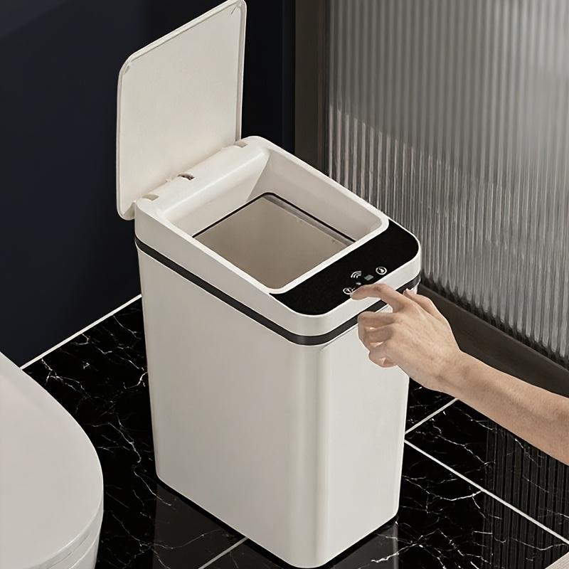 [Touchless Trash Can] White Covered Kitchen And Bathroom Trash Can, 11 Liters, Touchless Automati