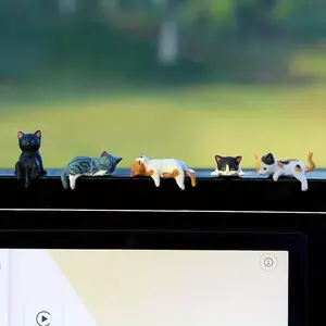 Cute Cat Dashboard Decal Stickers, Car Interior Accessories, Soft Plastic, Easy Peel & Stick, Fun Design, Christmas Gift, Cute Car Decor