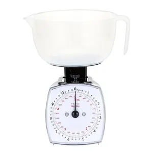 11lb Analog  Scale Mechanical Dial Kitchen Scale, Removable Measuring Cup, Tare Function, Kitchen Friendly