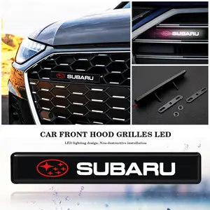 Subaru LED Grille Logo Light, Front Hood Decoration Lamp, Customizable Car Accessories, Night Illuminated Exterior Upgrade