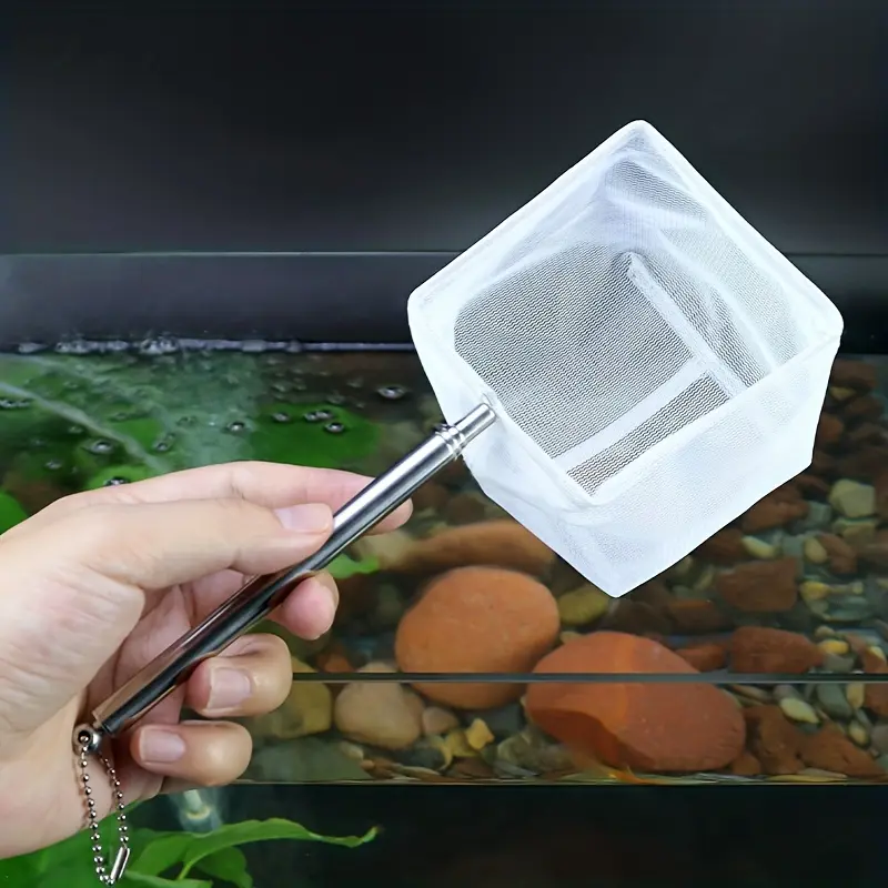Expandable stainless steel aquarium net - ideal for fish and shrimp, durable stainless steel - suitable for aquarium owners - suitable for cleaning and fishing - a great gift for fish lovers - Aquarium Equipment, Aquarium Gear, Cleaner