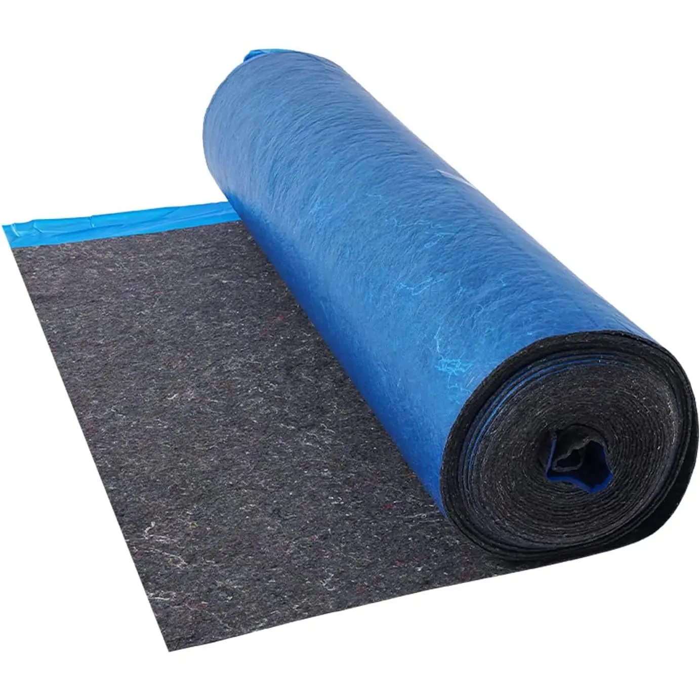 VEVOR Floor Underlayment, 100 sq.ft/Roll, 3 mm Thick Laminate Padding with Attached Vapor Barrier, Heavy Duty Fiber + PE Film, Soundproofing & Noise Reduction, Ideal for Vinyl Wood Flooring