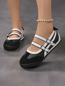 Women's Vintage Double Strap Mary Jane Shoes, Breathable & Soft-Soled Casual Flats, Suitable for Daily Casual Wear