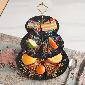 3-Layer Cupcake Diamond Painting Dessert Stand Kit | DIY Exquisite Diamond Art Tray | Baking Layered Holder | For Weddings, Birthdays, Thanksgiving, Valentine's Day, Halloween, Christmas | Dessert Display, Table Decor