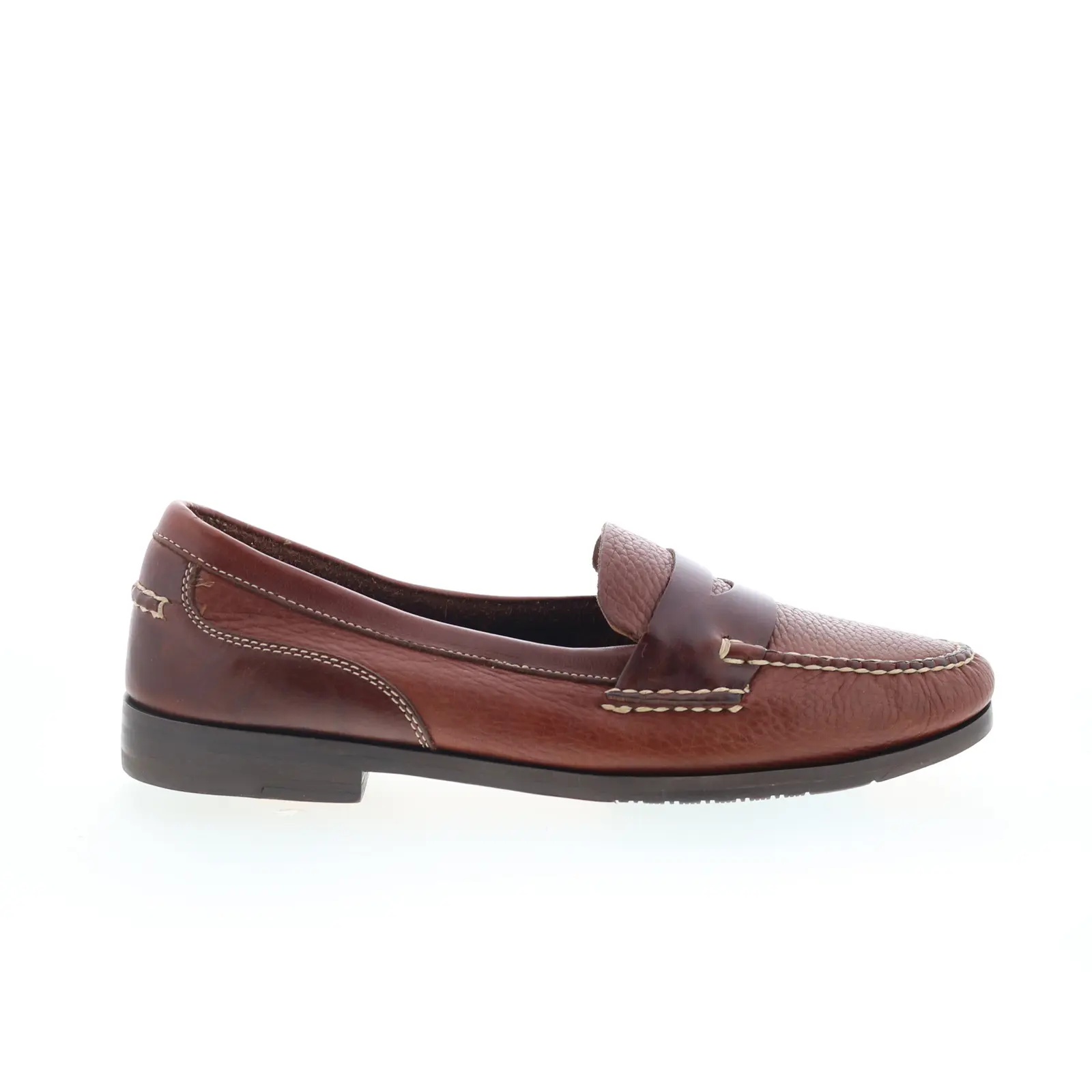 T.B. Phelps Marco 523-30 Mens Brown Leather Loafers & Slip Ons Penny Shoes