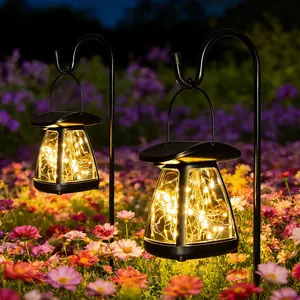 2/4 Pack Solar 2-in-1 Pathway & Lantern String Lights 3 Lighting Modes, Waterproof Solar Lawn Lights, Suitable for Garden, Courtyard, Yard, Pathway Decoration, Warm White Light