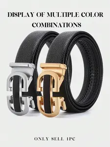 New Fashionable Men's Belt: Automatic Buckle, Suitable for Any Jeans, a Must - have for Trendy Young Men, Street Style Belt