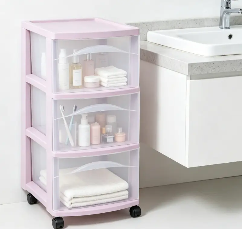 3 Drawer Medium Storage Cart, Rolling Plastic Organizer Cart for Home, Office & Bedroom