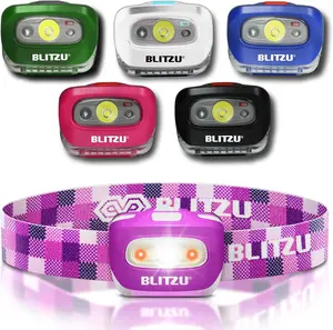 Purple Multi-LED Headlamp Flashlight for Adults - Portable Multi-Mode, Head-Mounted, Lightweight, Waterproof, White & Red Light, Comfortable Headband, 3 AAA Batteries Included, Ideal for Camping, Hiking, Multi-Led Headlamps, Portable Multi-Mode Headlamps