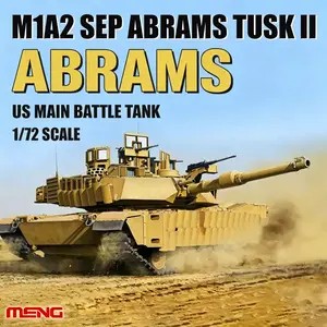 Meng 72-003 1/72 Scale U.s Main Battle Tank M1a2 Sep Abrams Tusk Ii Model Kit, Detailed Military Collectible Toy, Perfect Gift for Hobbyists