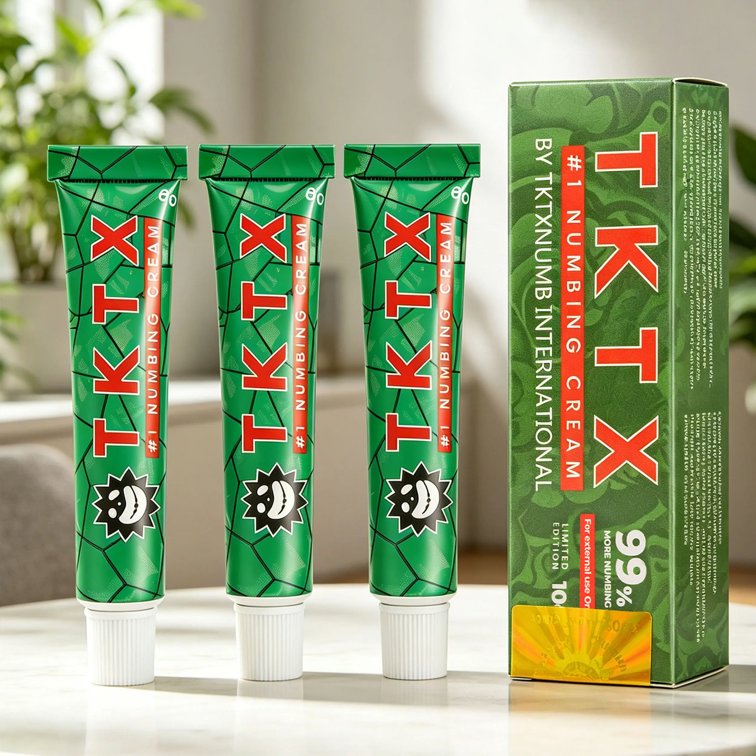 TKTX Tattoo Numbing Cream | Limited Edition 99% VeryStrong | For Tattoos | Laser Removal | Waxing | EyebrowThreading | Tattoo External Cream 10g