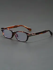 Light Luxury Retro Square Narrow Frame Glasses with Silver Carving Decoration Elegant Commuting Glasses for Both Men and Women High Quality Eyewear