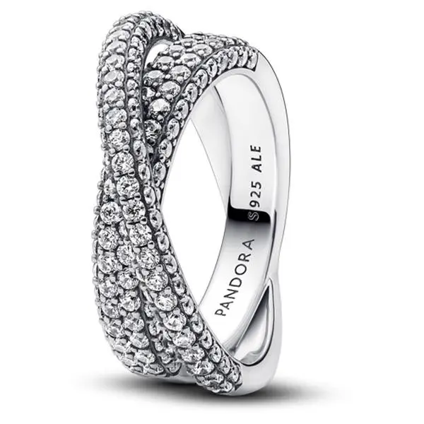 Pandora Timeless Pave Crossover Dual Band Ring 193022C01-52