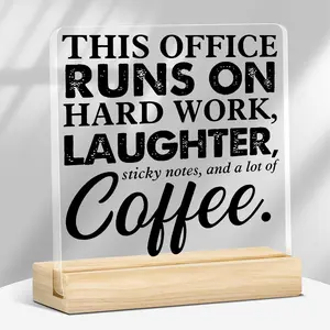 Funny Acrylic Desk Sign Gift, Desk Signage Decoration, Office Decor Plaque for Coworkers, Colleagues & Managers, Work Desk Keepsake for Men & Women