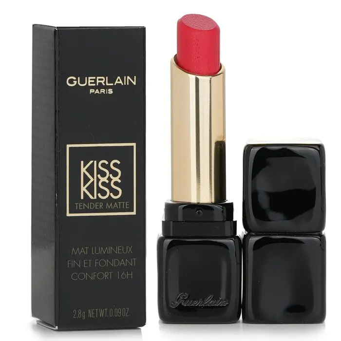Guerlain Kisskiss Tender Matte Makeup Lipstick - #775 Kiss Rouge, Shea & Hyaluronic Acid Cosmetic, Hydrating, 2.8g/0.09oz, Hydrate