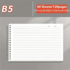 1/4pcs B5 Spiral Notebook, Thick Transparent Tear-Off Pages, Journal & Memo Pad, Office School Supplies, School Notebooks, Perfect Gift for Christmas Back-To-School