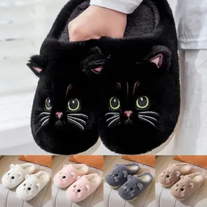Kawaii Cat Slippers Super Soft Plush Animal Slippers House Shoes for Cozy Comfort at Home For Women And Man Unisex Home Bedroom Faux Fur Cozy Indoor Footwear Slide Shoes