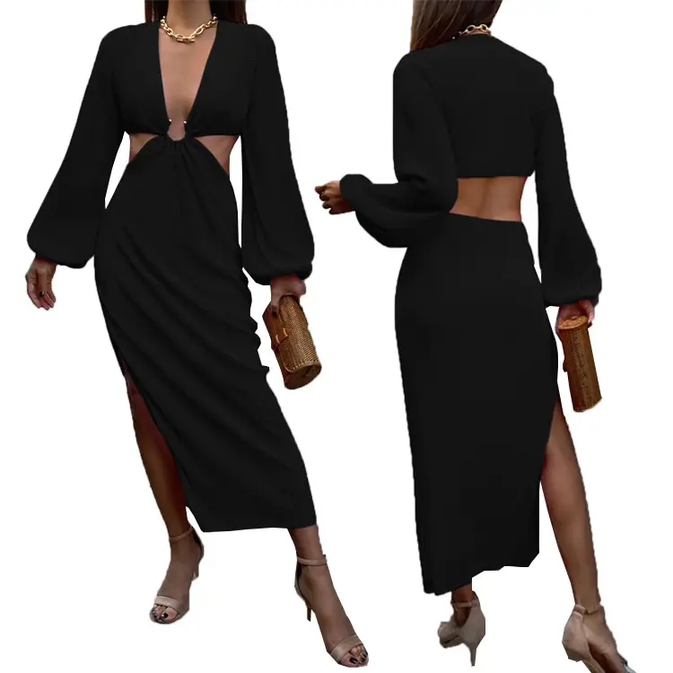 Rich Auntie Camille - Pleated Women's Dresses long sleeve