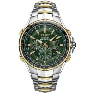 SSG010 Seiko Solar Men's Coutura Radio Chronograph Black Dial Watch
