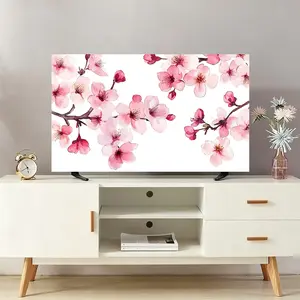 JIT 2D FLAT cherry blossom print, four seasons universal TV protective cover, suitable for LCD TV and other display devices, multi-size optional, beautiful and practical.