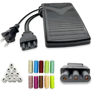Sewing Machine Pedal and Power Cord for Janome & Kenmore, Compatible with Janome 033770217 204d 3125 3128 3434d 415 2212 7318 7933 8002d 11706 HD1000 HD3000 YC-482J-1 Kenmore 385.11206300 385.15516000