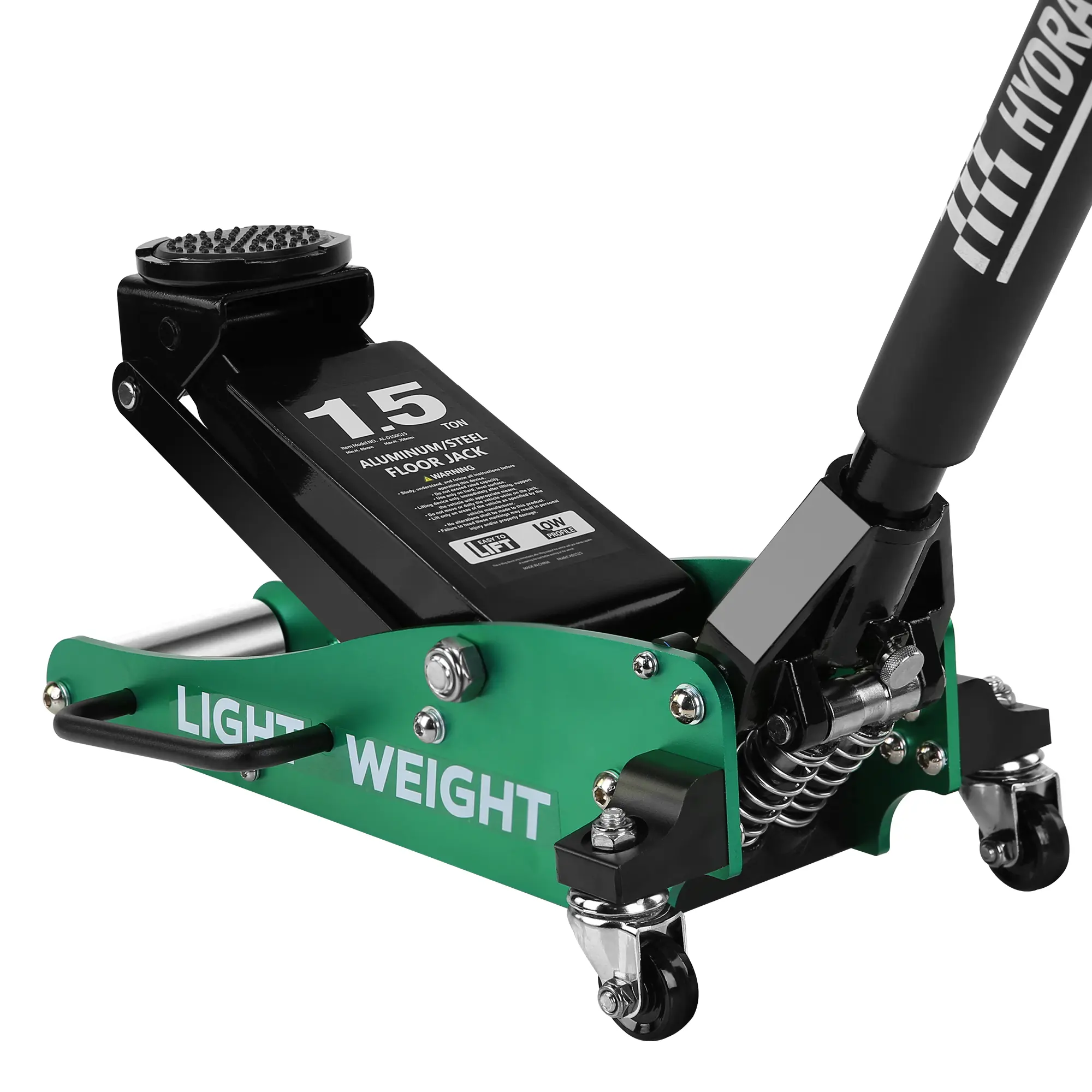 Hardware Floor Jack 1.5 Ton Hydraulic Low Profile Aluminum and Steel Car Jack, Lightweight Service Jack with Quick Lift Dual Pump 3,000 lbs Capacity