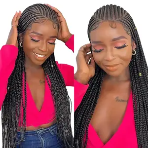 SuperNova 36" Premium Synthetic Box Braided Wigs Knotless Braided Wigs With Baby Hair For Black Women #SummerVibes