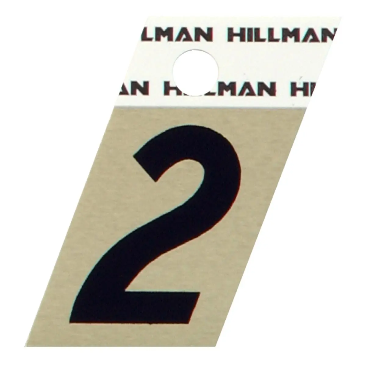 Hillman Group 840478 1.5 in. Black & Gold Glossy Aluminum Angle-Cut Self-Adhesive Mailbox Numbers - 2 Packs of 6, Weatherproof, Helps Make Address More Visible, Aids Emergency Workers