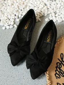 New Women's Pointed Toe Flat Shoes with Bowknot Metal Buckle, Slip-On Lightweight Comfortable Casual Footwear for All Seasons Flats Shoes Women