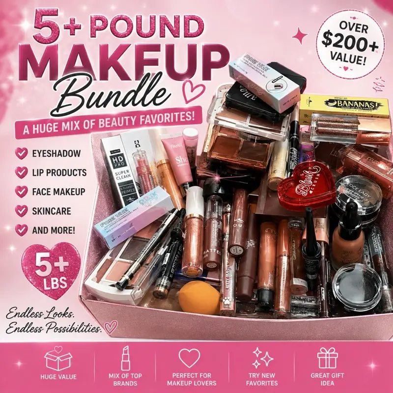 5 LB Makeup Bundle Beauty Products Eyeshadow Mascara Blush Eyeliner Lipstick