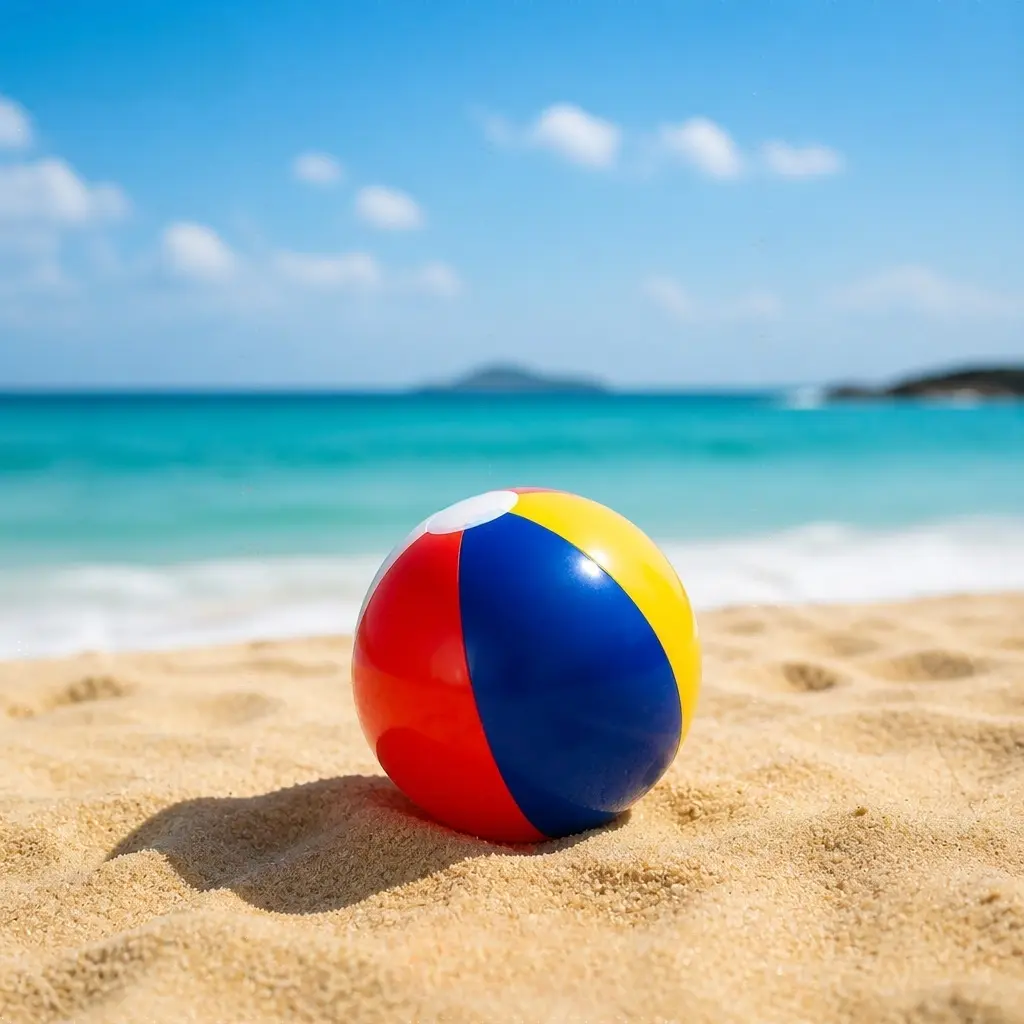 Colorful Unisex Kids' Beach Ball - Durable Inflatable Toy with Airtight Seal, Waterproof PVC for Summer Sports & Outdoor Leisure Activities
