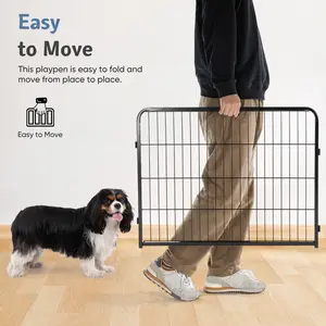 Dog Playpen Indoor - Pet Fence Puppy Exercise Pen for Yard Gate 8 Panel 24” Height Heavy Duty Crates with Doors Metal Dog Pen for Camping, RV, Outdoor, Small/Medium Pets