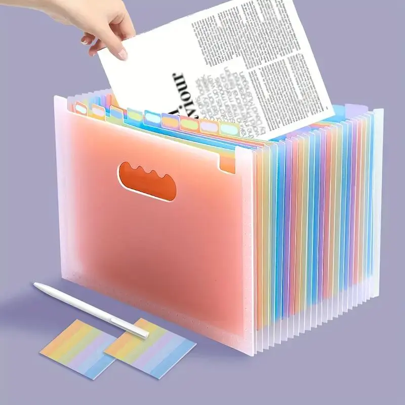 A4 Large Capacity Transparent Expandable Plastic File Folder, Expanding File Folder, Files Organizer for Desk, 25 Layers File Storage Bag, Suitable for Office, Home, School, Plastic Folders, Document Storage Bag, Office Supplies