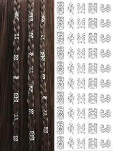 Bohemian Style Mini Dreadlock Beads, Vintage Hollow Hair Rings, Alloy Hair Cuff, Hair Pins Loops, Hair Accessories, Loc Hair Jewelry, Hair Clips, Geometric Patterns