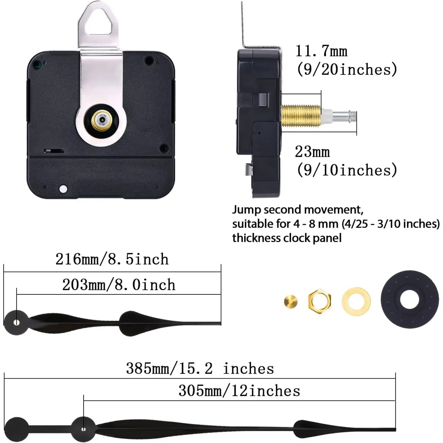 1 Set DIY Quartz Clock Kit, Clock Movement And Hands For Home Decoration, Clock Making And Maintenance Manual Teaching Tool(12inch) - Home Improvement.