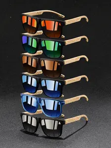 6 pairs of fashionable retro imitation wood grain square sunglasses, adopt lightweight and durable PC frame, equipped with UV400 protective lenses. Minimally stylish neutral casual sunglasses, Trendy casual sunglasses, the perfect gift for your partner