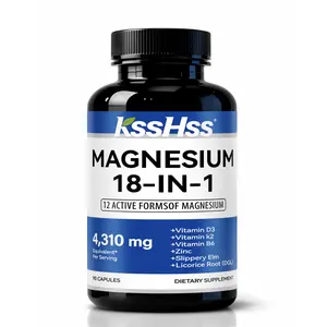 KSSHSS Magnesium Complex Vitamin Supplement Capsules - 18-in-1 Essential Nutrients Blend