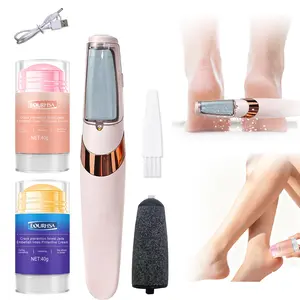 Electric Feet Callus Remover with 2 Counts Foot Care Cream - Effortless Callus Removal for Smooth Comfortable Use Ideal for Daily Foot Care