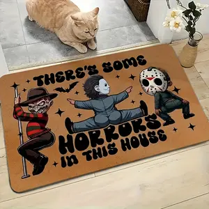 Horror Movie Doormat Funny Horror Movie Icons Doormat Welcome Mat Horrors in This House Halloween Decoration
